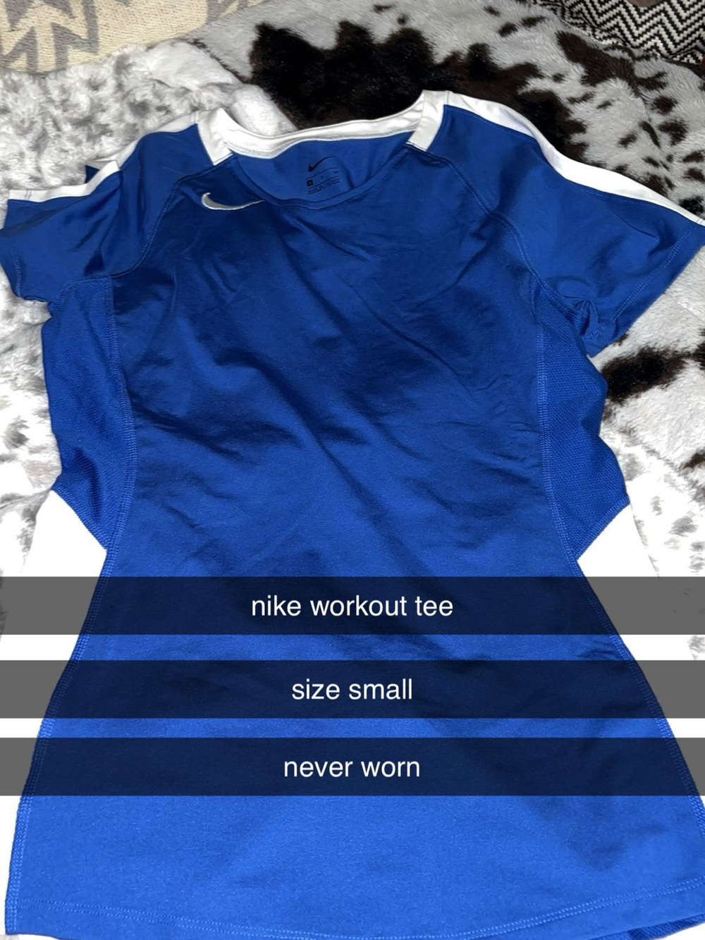 Nike Royal Blue and White Short Sleeve Kids Tee